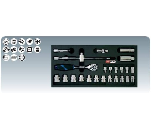 [8181302]  KS-Tools (Германия) Набор головок 3/8" с аксессуарами
